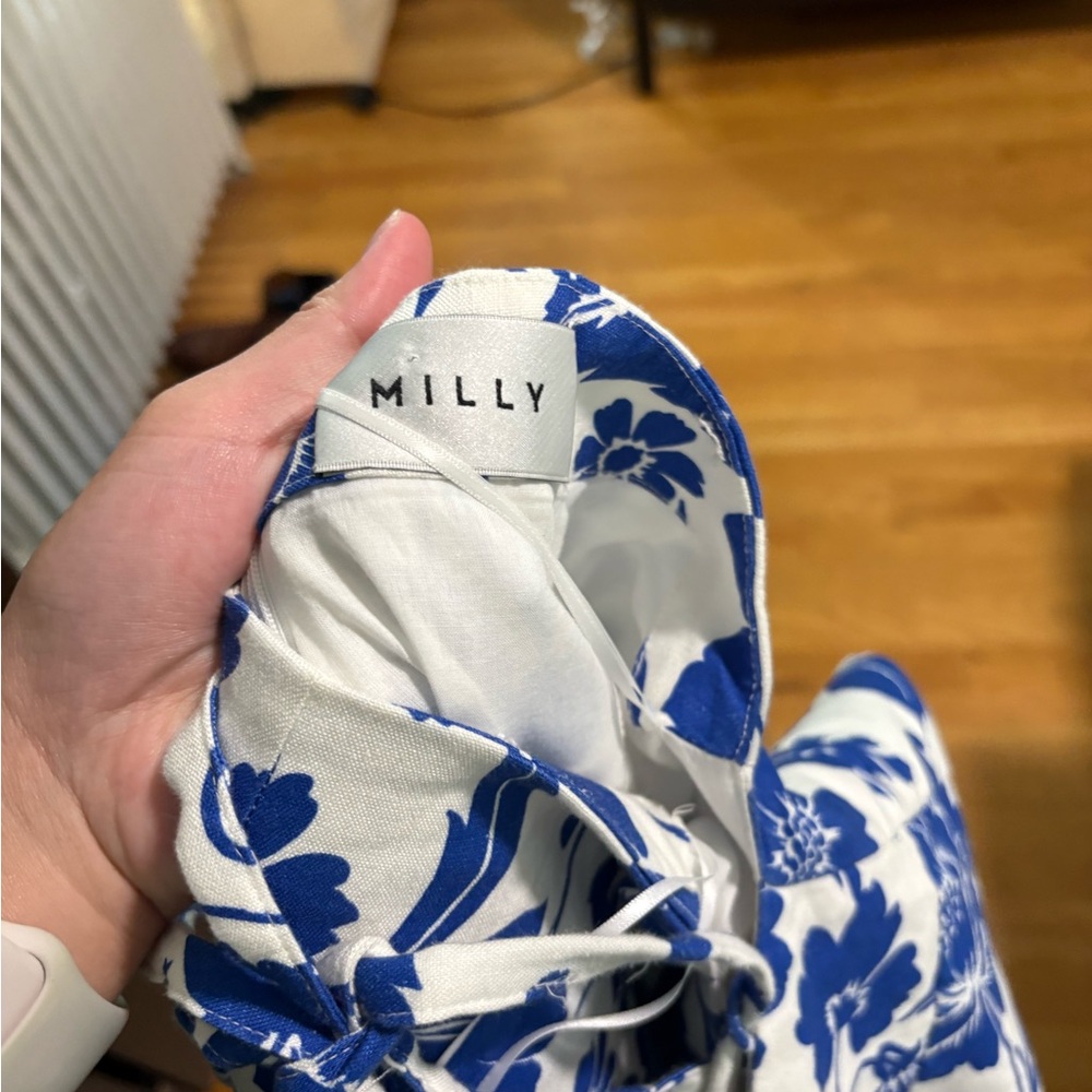 Milly Blue Flowers Of Spain Linen Dress - Picture 4 of 7